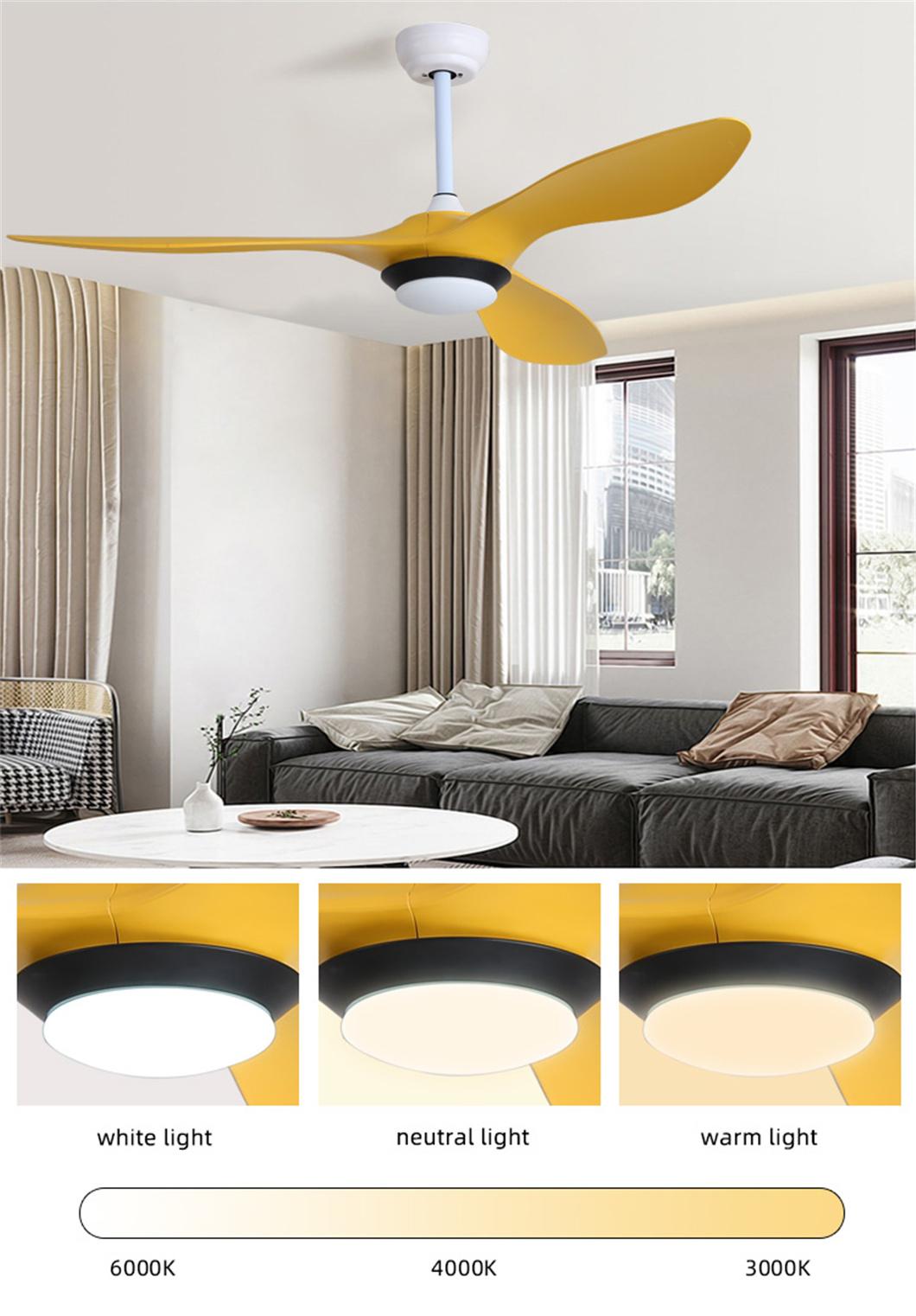 LED Modern Ceiling Fans Solid Wood Indoor Fan Light Wooden Ceiling Fans with Light for Home Decorative