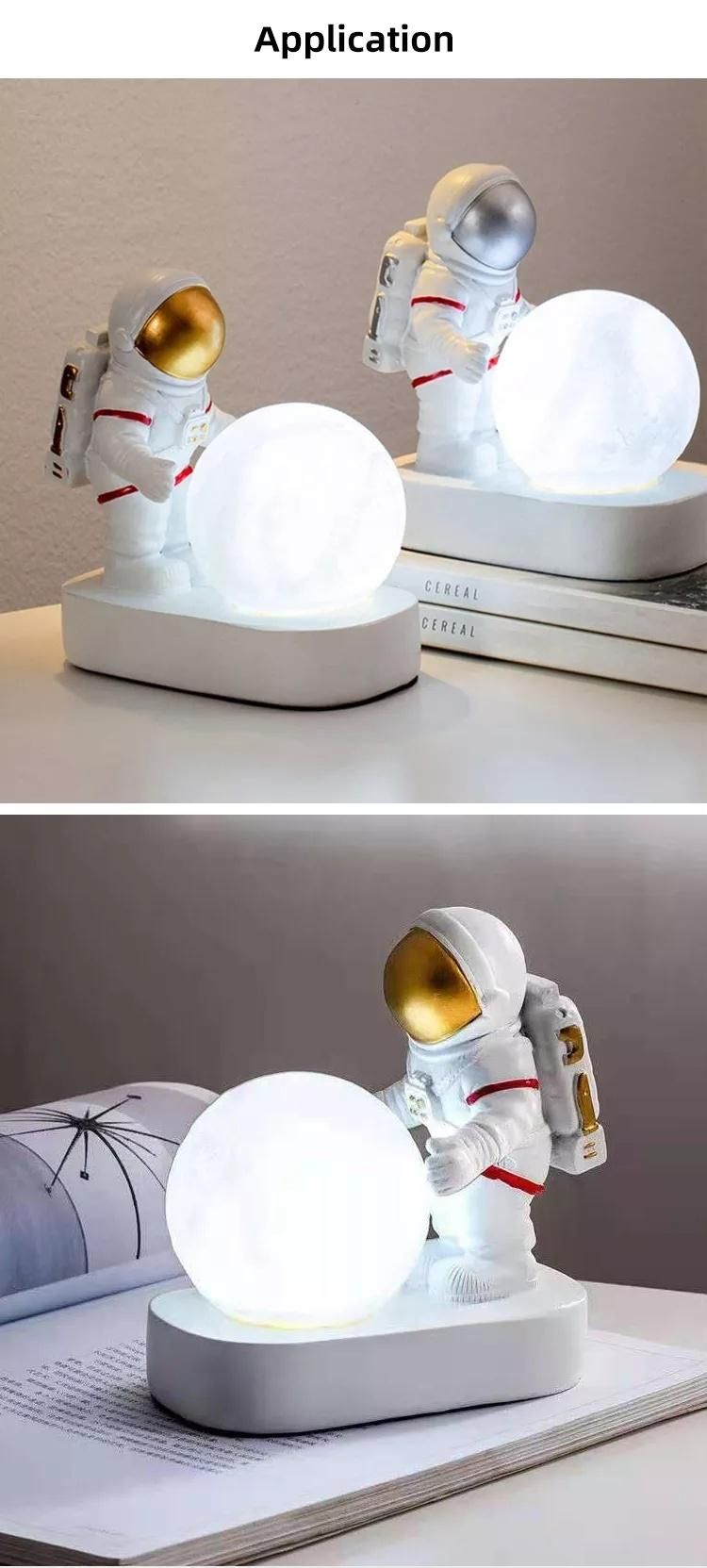 Amazon Hot Sale Resin Cloud Astronaut Figure Gift Room Bedroom Decor LED Night Light for Kids