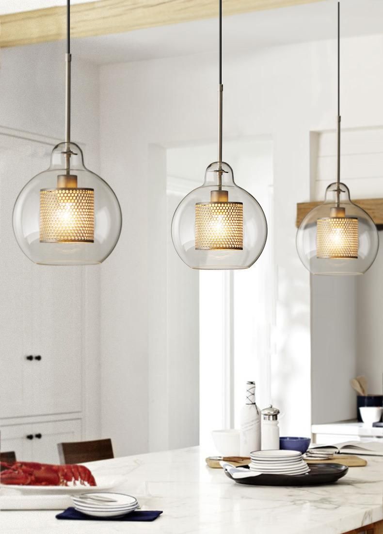 Industrial Pendant Lights Vintage Iron Hanglamp for Dining Room E27 Loft Glass Pendant Light (WH-AP-283)