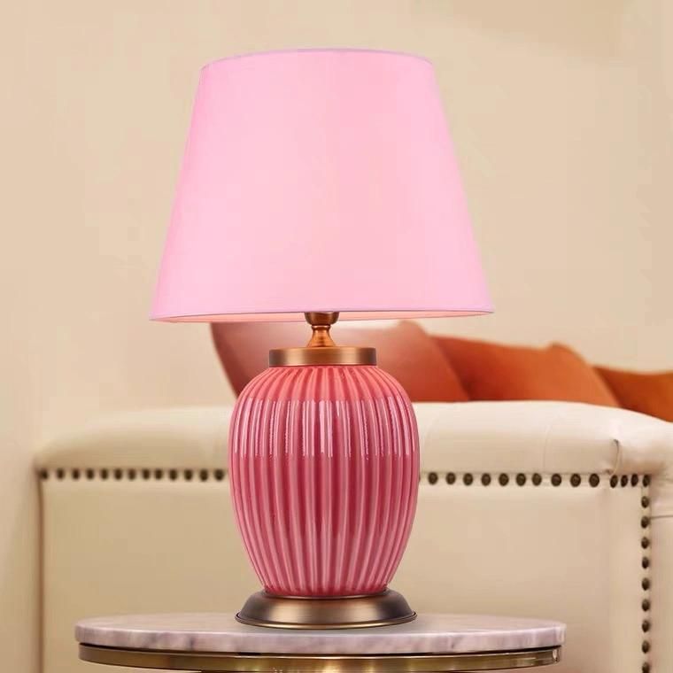 Light Luxury American Table Lamp Ceramic Decoration Art Designer Solid Color Living Room Modern Simple Bedside Bedroom Lamps