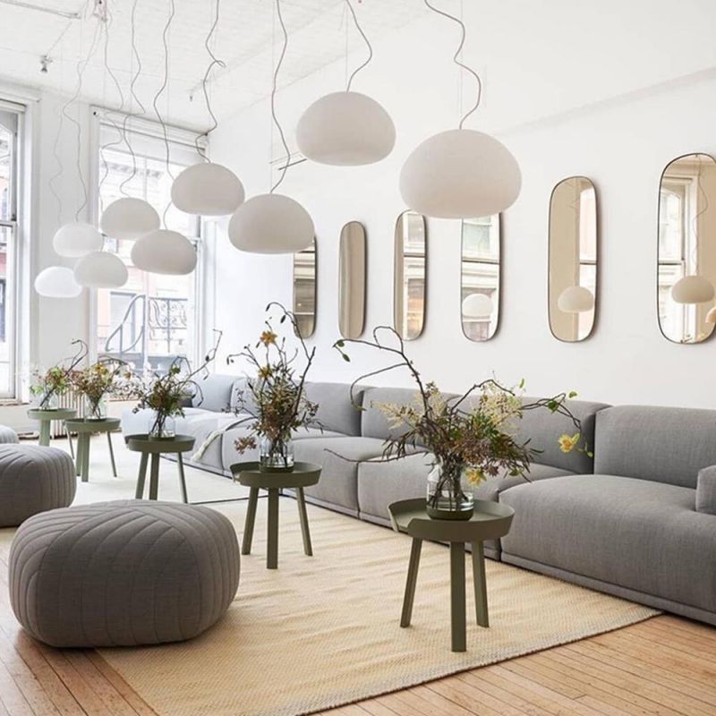 Nordic Pendant Light Minimalist White Restaurant Halfdan White Frosted Glass Pendant Light (WH-AP-343)