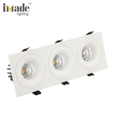 Three Heads Spotlight with GU10 MR16 LED Bulb in Aluminum Material for Hotel Lighting Decoration LED Downlight