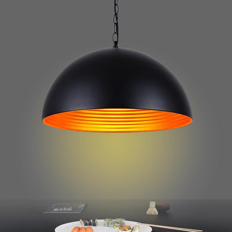 Modern Gold Pendant Lights Metal Living Room LED Leonhard Classic Inner-Ridged Dome Pendant Light (WH-AP-327)