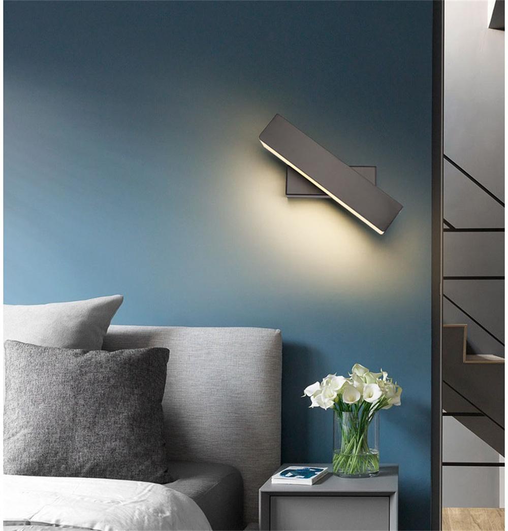 Wall Lamp for Corridor Aisle Balcony Bedside Study Living Room Bedroom Mirror LED Lighting 10cm 25cm 30cm Black/White