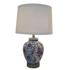 Traditional Floral Ceramic Table Lamp for Hotel Room