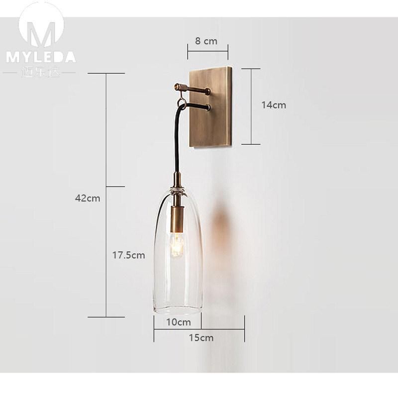 Modern Hotel Project Decoration LED Glass Shade Wall Lamp