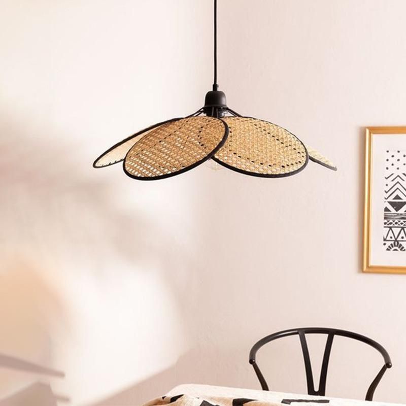 Art Rattan Chandelier for Living Room Dining Room Balcony Porch Bar Lighting Creative Japanese Lamps (WH-WP-56)