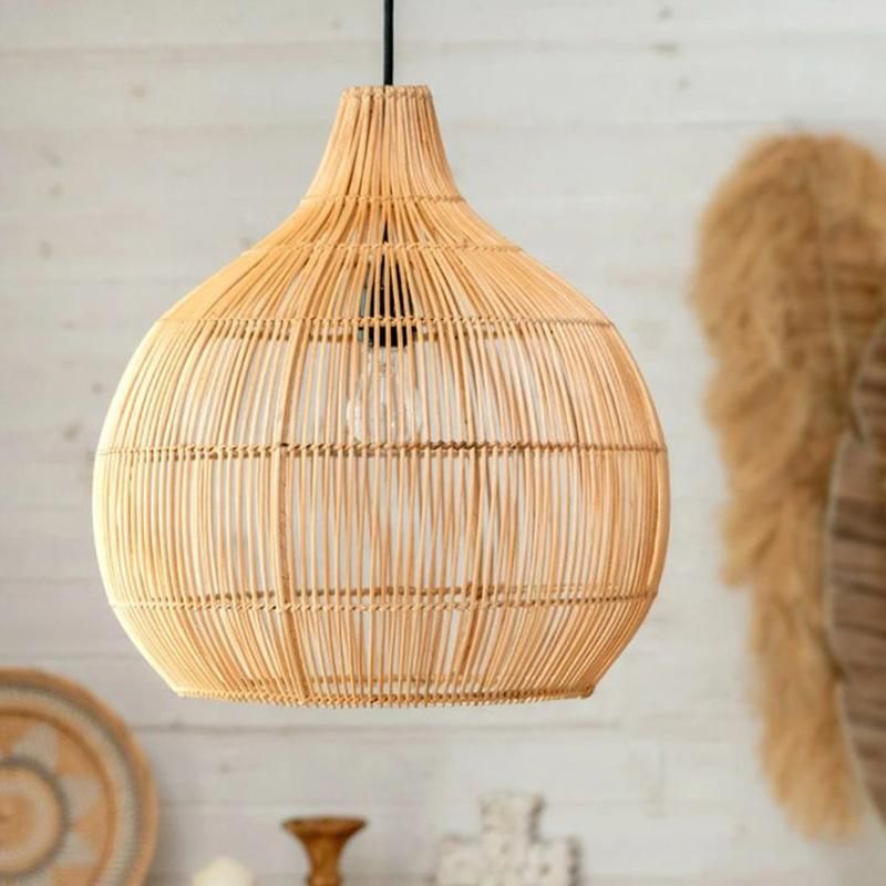 Vintage Rattan Pendant Lights Hand-Woven Rattan Hanging Lamp Lights for Living Room Decoration Light (WH-WP-23)