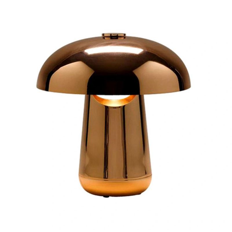 Simple Metal Mushroom Plated Table Lamp Living Room Bedside Lamp Designer Iron Art Electroplated Table Lights Home Decor