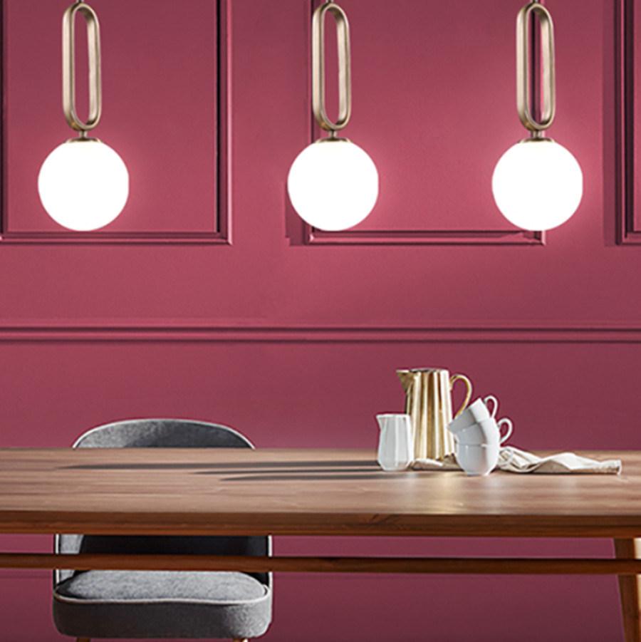 Modern Golden Pendant Lights Bedroom Decor Borgny Oval Ring Frosted Glass Globe Pendant Light (WH-AP-298)