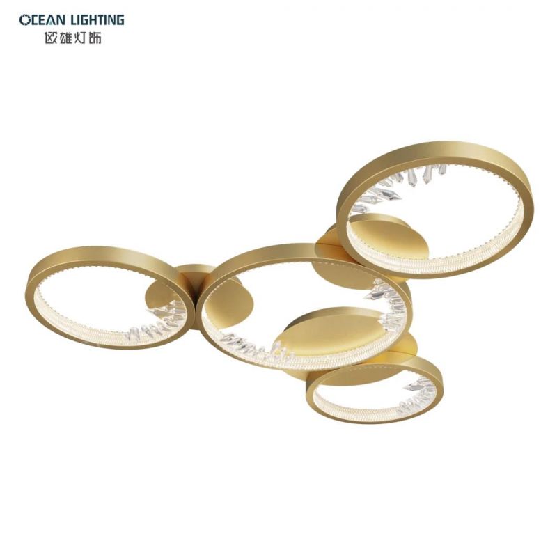 Ocean Lighting Home Decoration Luxury Living Room Lights Gold Aluminum LED Ceiling Lamps