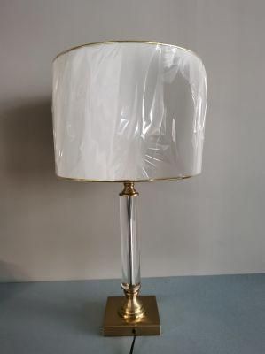 Simple Modern Creative Crystal Table Lamp Fabric Warm Bedroom Bedside Lamp Living Room Coffee Table Study Room Bedside Light Luxury Lamp