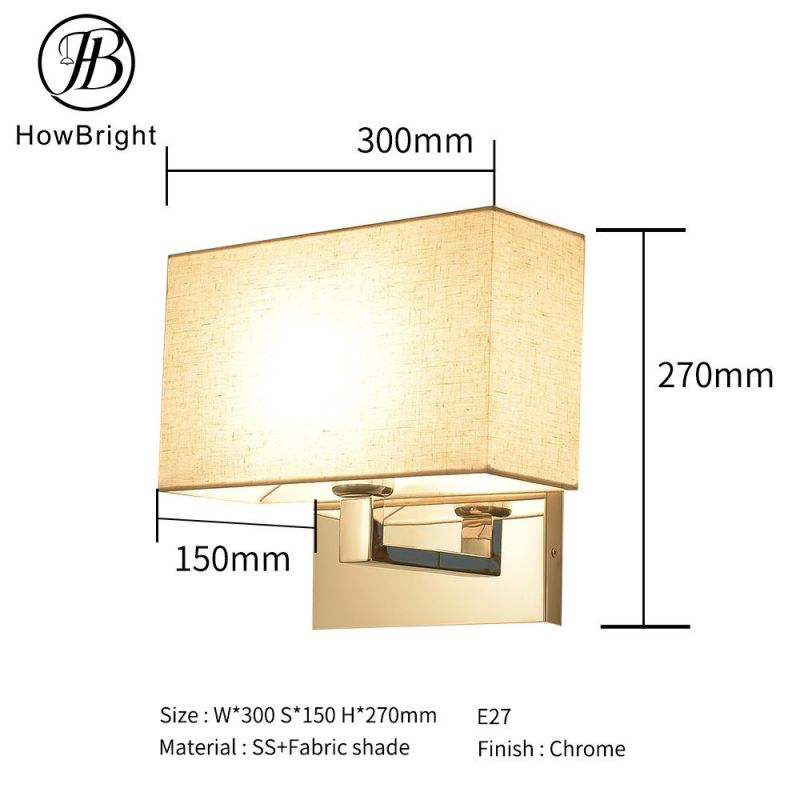 How Bright Hotel Living Room Bedroom Indoor LED Chrome Wall Lamp E27 Wall Light