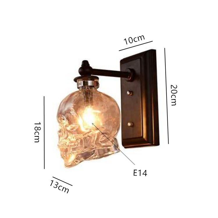 Industrial Vintage Wall Lamp Glass Lamp Shape for Living Room Bedroom Nordic Home Decor Creative Skull Wall Lights (WH-VR-55)