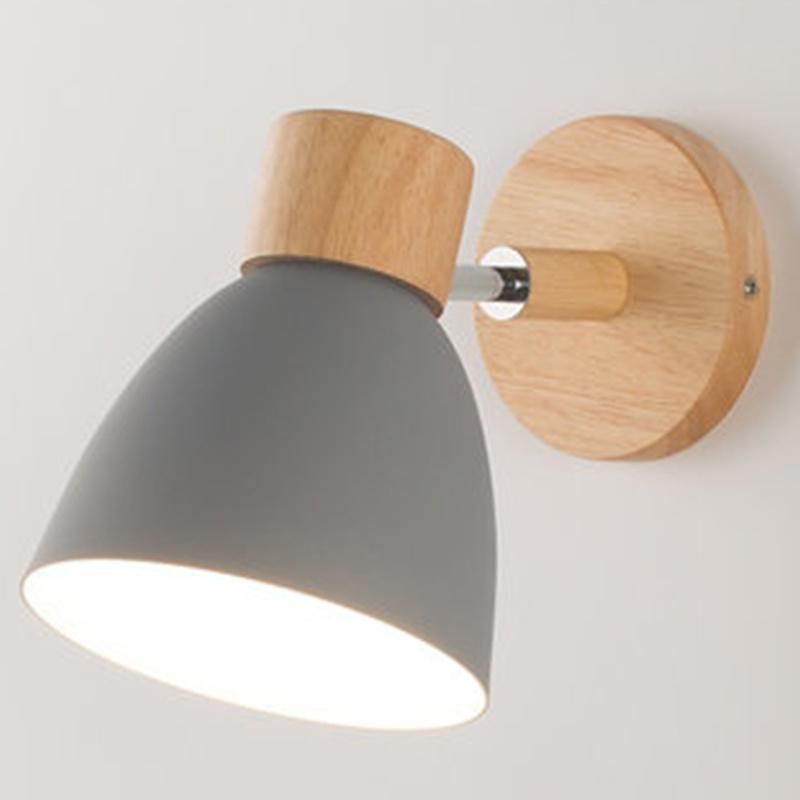 Wooden Wall Lights Bedside E27 Bulb Wall Lamp Modern LED Wall Lamp (WH-OR-169)