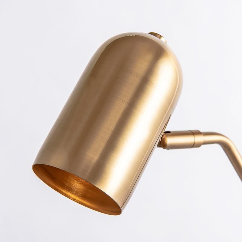 Adjustable Angle Table Lamp Vintage Style Golden Bedside Lamp LED