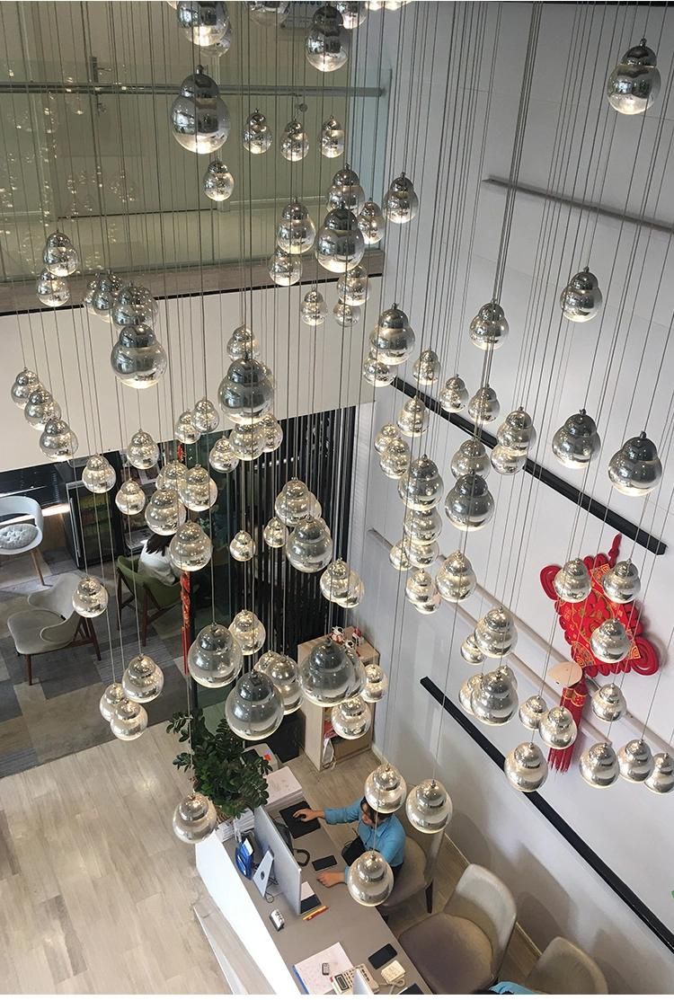 Creative Petal Lamp Decorative Exhibition Hall Commercial Hotel Custom Luxury Glass LED Chandelier