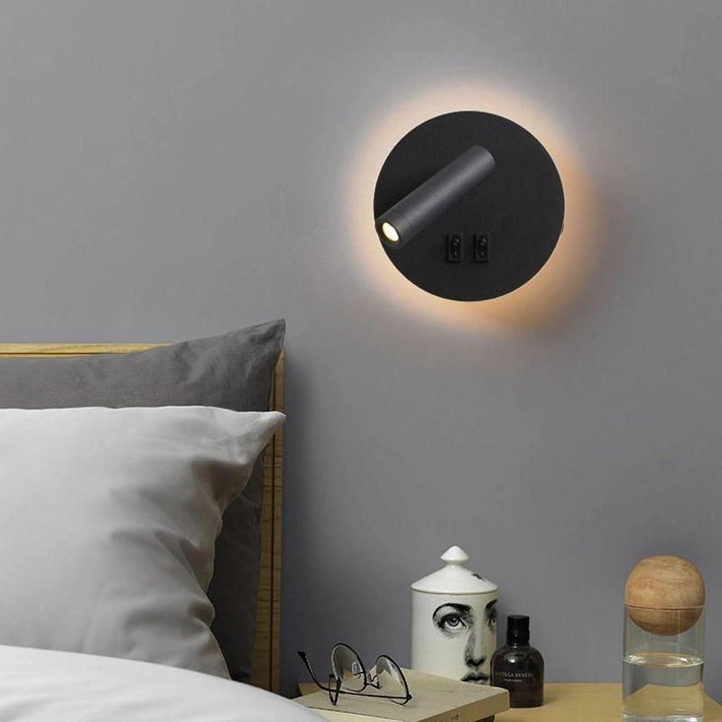 Reading Lamp Bedroom Headbed Wall Lamp Study LED Modern Simple with Spot Lights