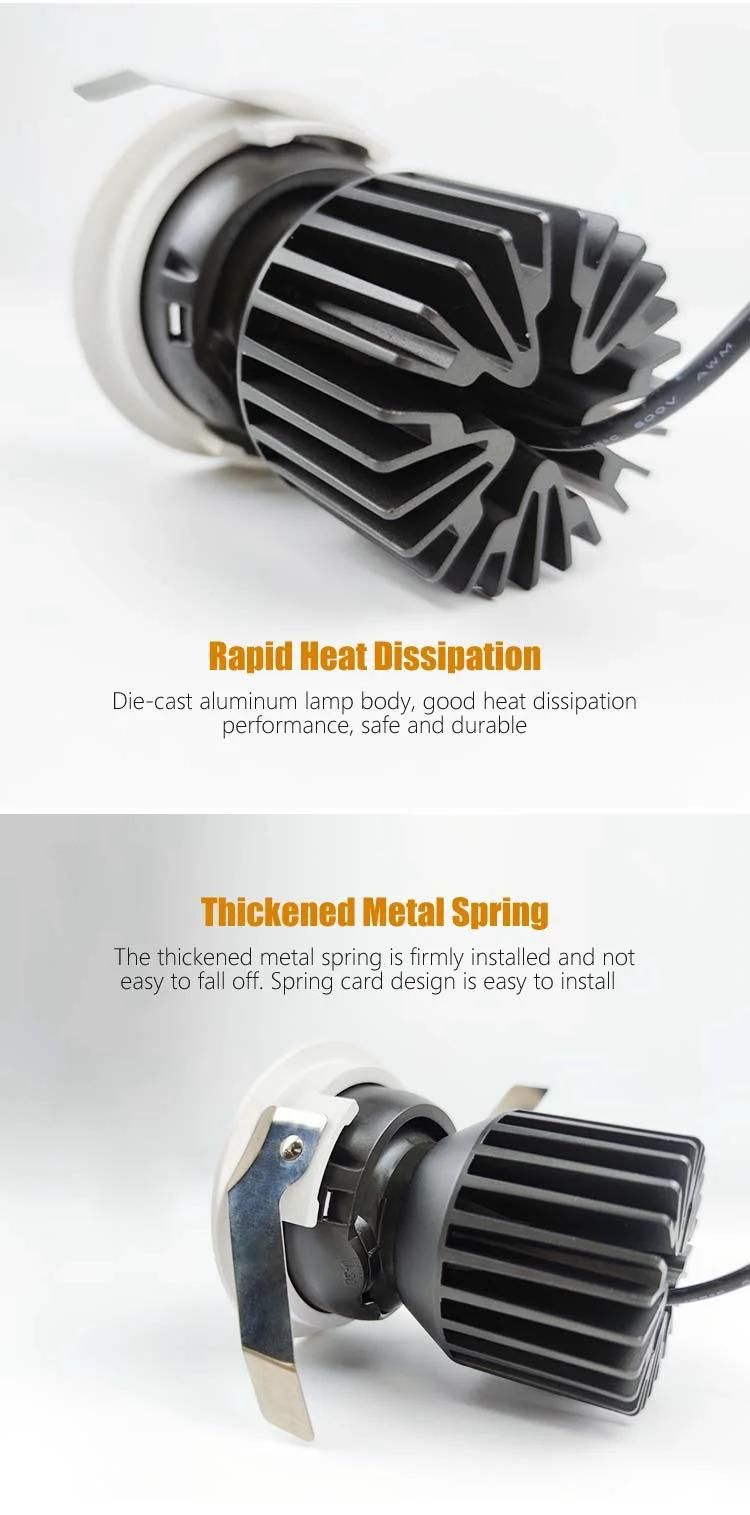 Anti-Glare COB Down Lights Factory Hotel Project Ceiling Lamp Down Lighting Anti-Glare Recessed LED Downlight