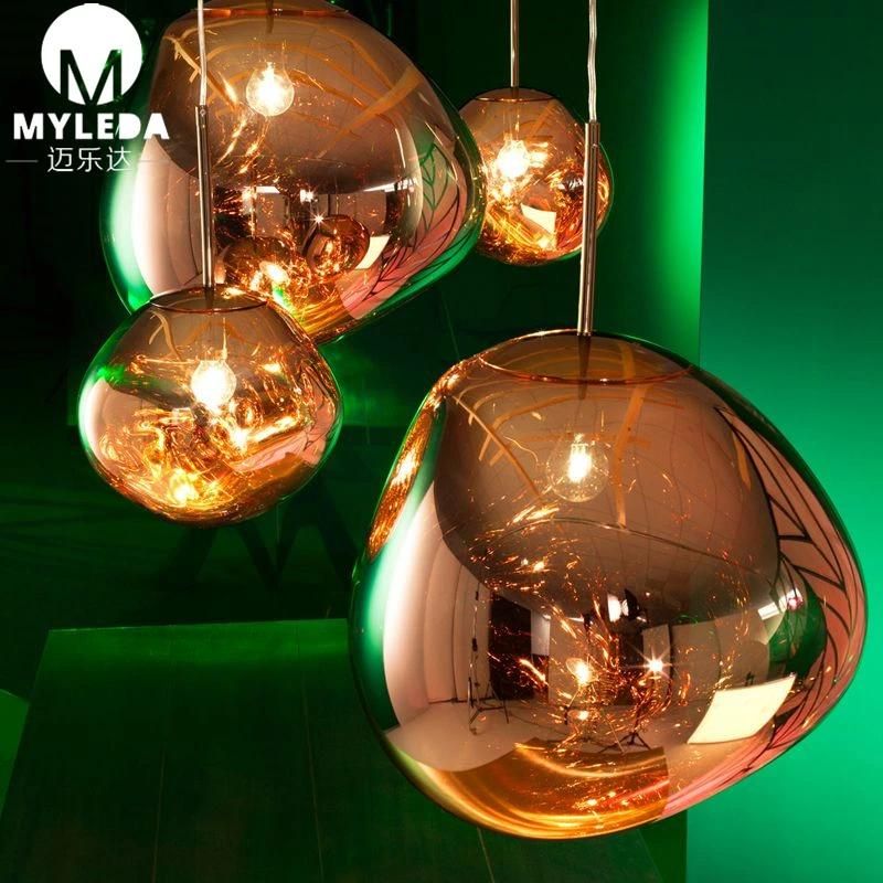 Fashion Modern Lamp Glass Hanging Pendant Light in Rose Gold/Gold/Chrome