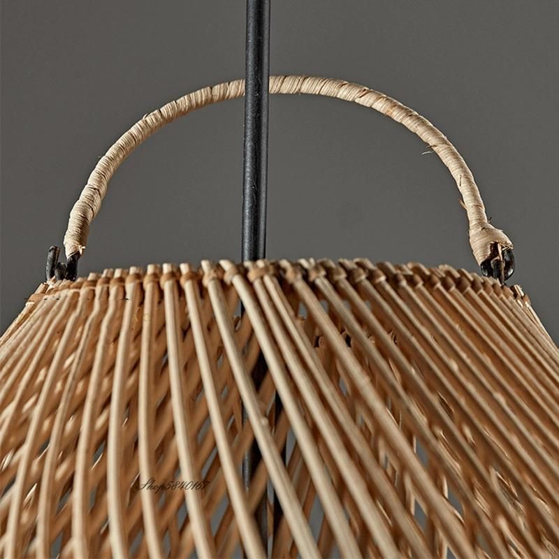 Rattan Retro Pendant Lights Hand-Woven Hanging Basket Lamps for Dining Room Lights (WH-WP-55)