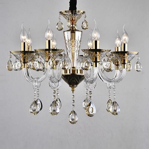 Golden Glass Art Crystal Pendant Light