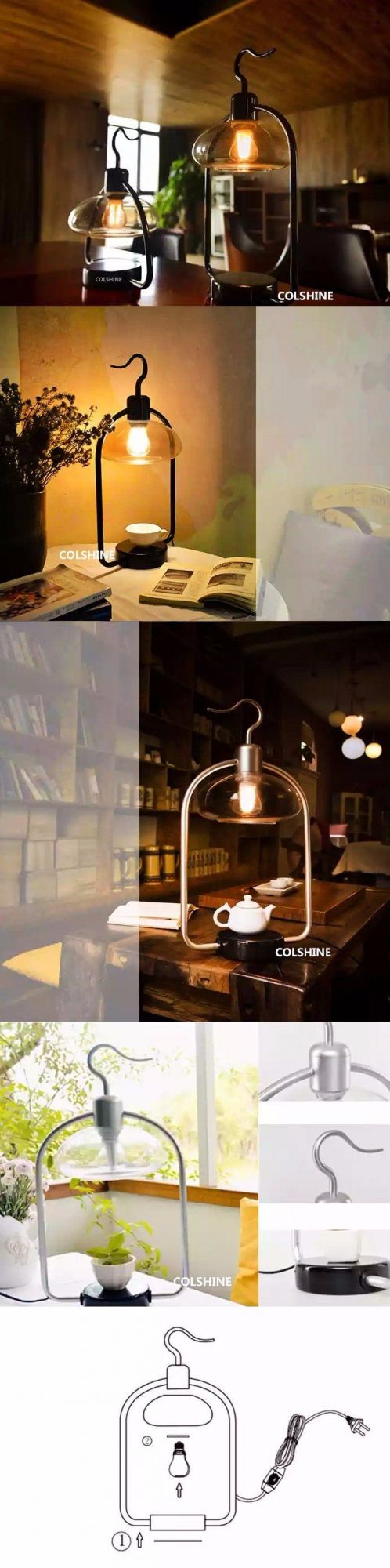 LED Table Lamp Decorative Bedside Light Dimmable Lamp for Restaurant