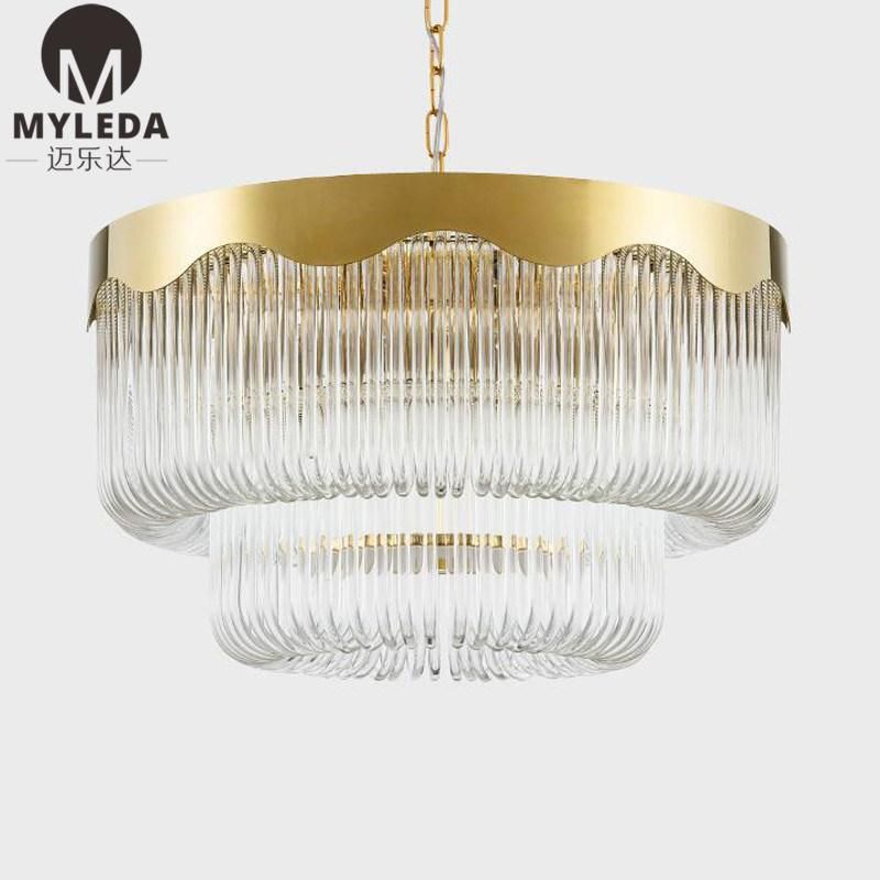 Decorative Art Design Interior Design Glass Strip Decorative Ceiling LED Pendant Lamp