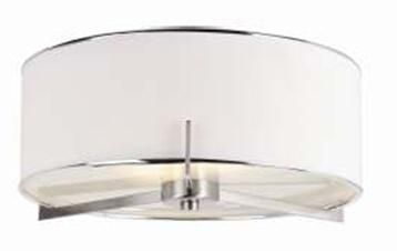 Modern Round Fabric Shade Ceiling Lamp with ETL