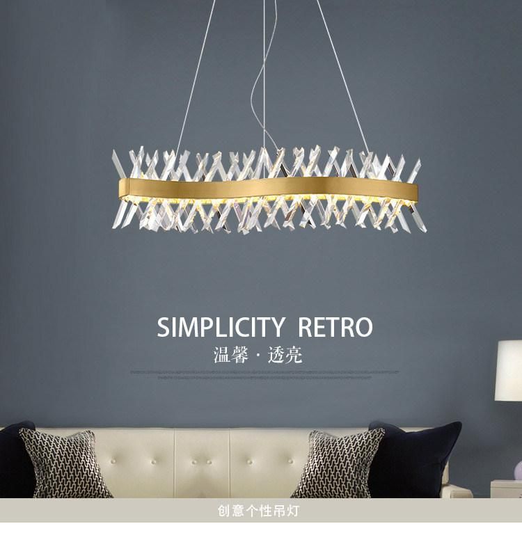 Wholesale Rectangle Crystal Chandelier Lighting Hanging Crystal Pendant Lamp for Living Room