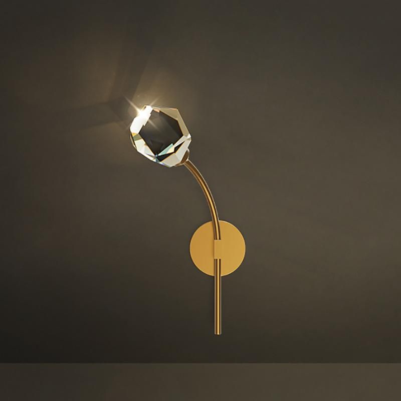 Modern Copper Crystal Wall Lamp Living Room Lamp Bedroom Bedside Lamp