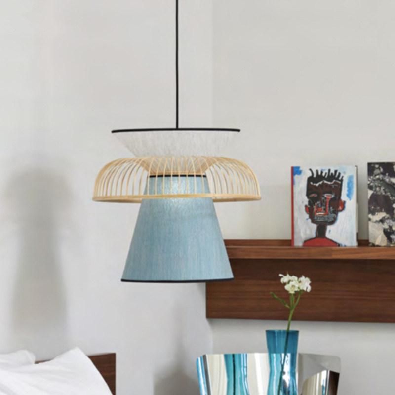 Japanese Fabric Bamboo Pendant Lights Minimalist LED Dining Room Pendant Light Living Room Suspension Lights (WH-AP-127)