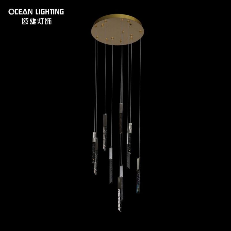 Golden Warm Lighting 3000K Metal 7*3W Crystal Chandelier Luxury