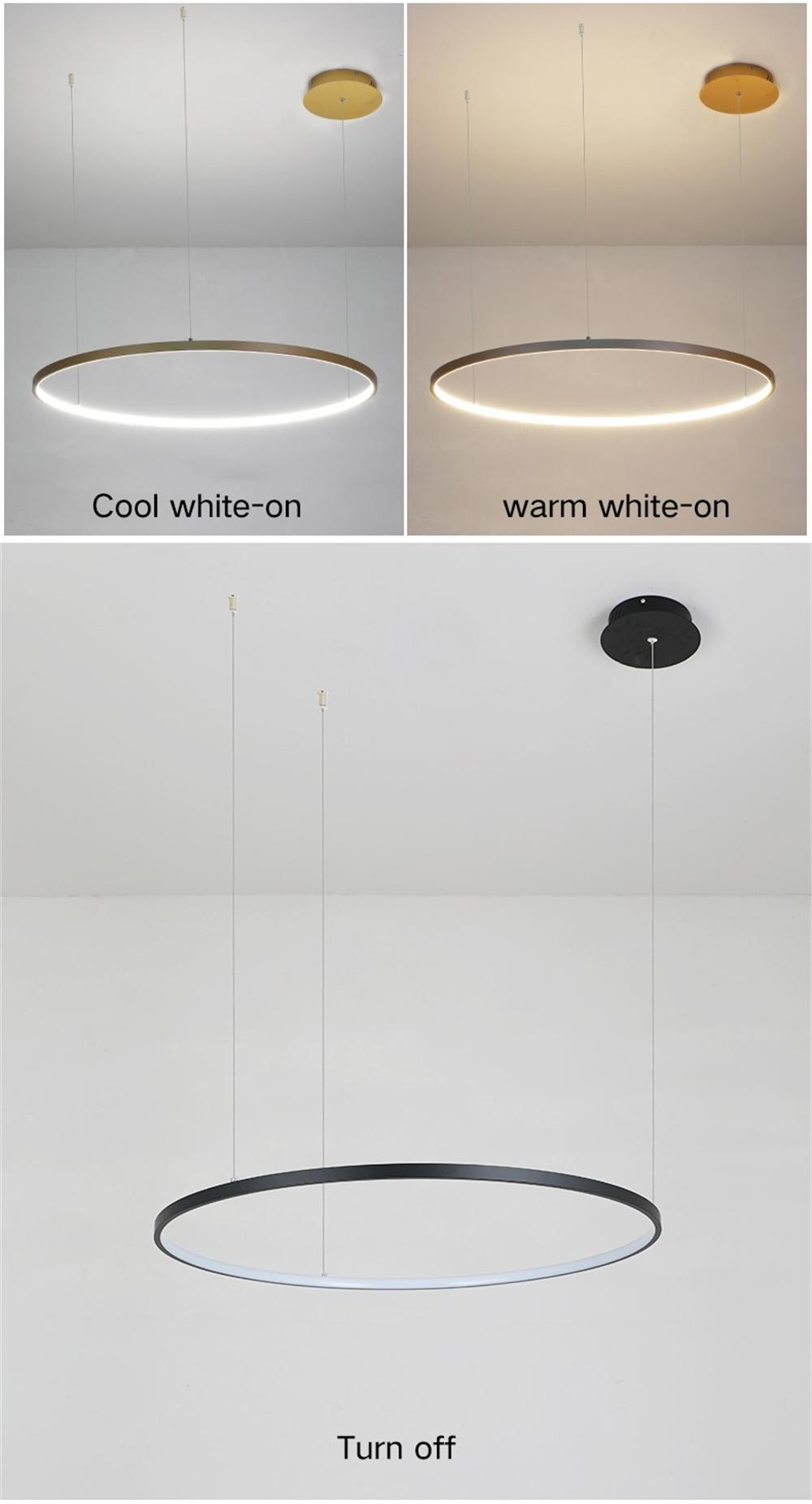 Wholesale Round Rings Acrylic LED Hanging Pendant Light for Home