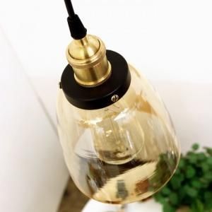 Modern E27 Cognac Glass Decorative Single Chandelier Hanging Pendant Lamp