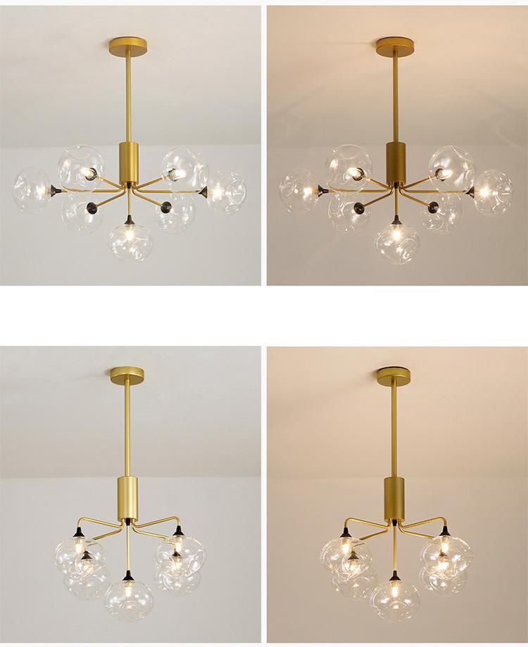 Hollow Metal Chandelier Modern Light Bulbs