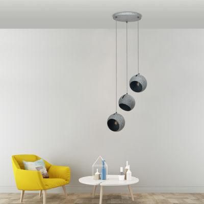Nordic Minimalist Cement E27 Lamp Base Industrial Loft Hanging Concrete Round Ball Pendant Light