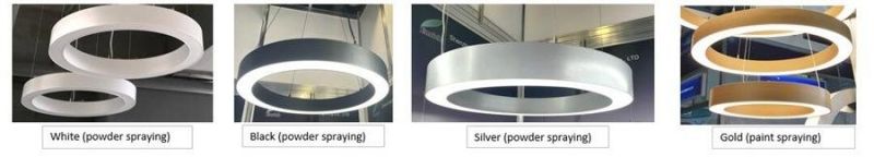 Flicker-Free Aluminum LED Circle Ring Light Round Shape Pendant Light for Office, Hotel