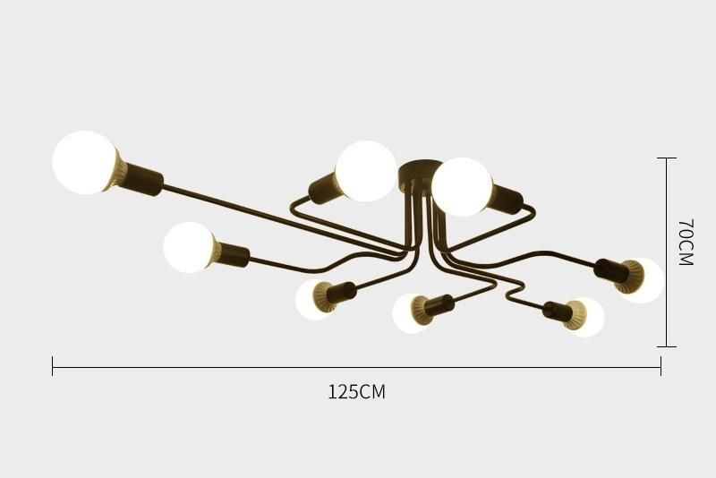 LED American Creative Simple Modern Living Room Wrought Iron Industrial Wind Ceiling Lamp