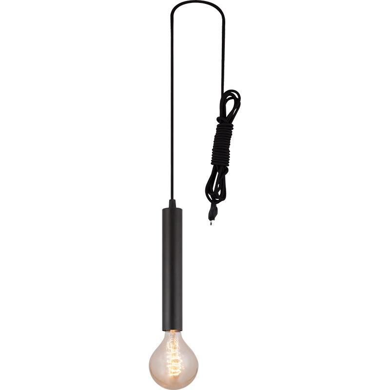 Modern Industrial Mini Pendant Light Vintage Socket E27 Lampholder with 5m Black Braid Plug Cable Pendant Light Cord Adjustable Hanging Light Kit (Matt Black)