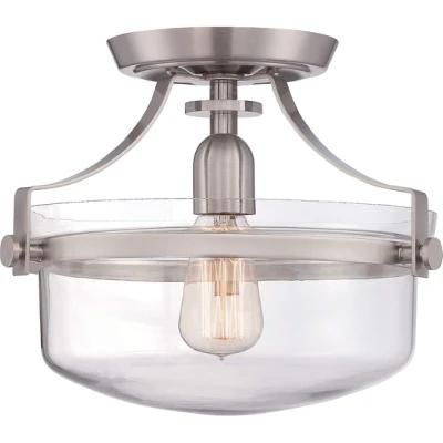 Jlc-H32 Industrial Clear Glass Semi-Flush Mount Ceiling Light