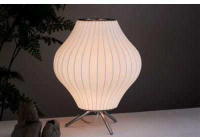 Wholesale Chinese Classical Modern Style Metal Base with Faux Silk Fabric Shade Table Light