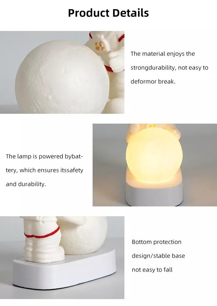 Amazon Hot Sale Resin Cloud Astronaut Figure Gift Room Bedroom Decor LED Night Light for Kids