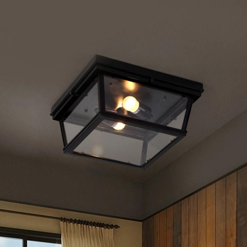 Flush Industrial Ceiling Lights Loft Square Ceiling Lamp Fixtures (WH-LA-06)