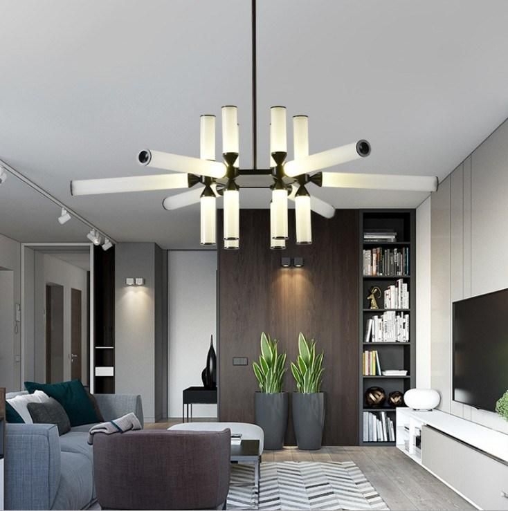 Simple Fashion White Color Glass Tube Pendant Light