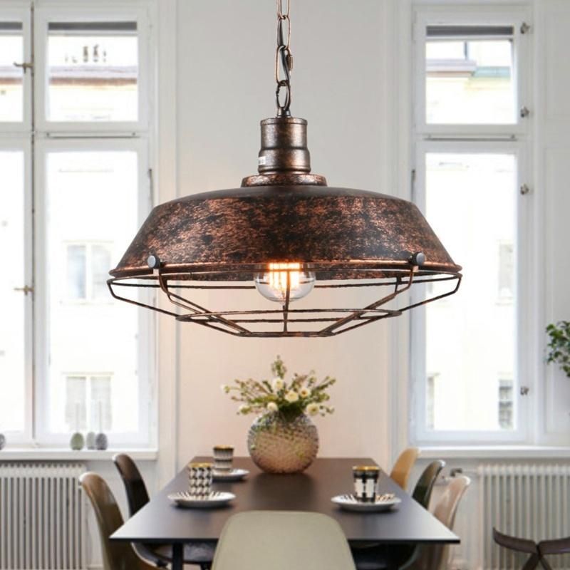 Loft Style Vintage Industrial Iron Pendant Light E27 for Salon Restaurant Bar Antique Pendant Light (WH-VP-78)