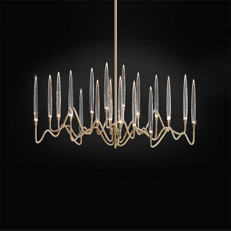 Crystal Living Room Hotel Project Branch Light Luxury Restaurant Pendant Lamp