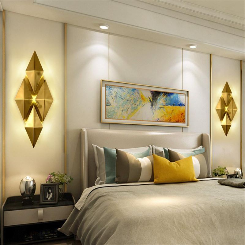 Living Room TV Background Wall Bedroom Bedside Wall Lights Iron Art Metal Flower LED Wandlamp