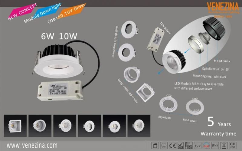 LED Downlight Module with Changeable Covers
