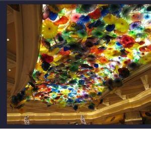 Hand Blown Glass Platter Ceiling Lighting Art Chandelier Crafts